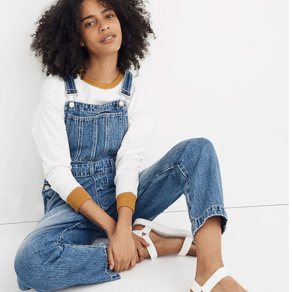 Madewell Straight-Leg Overalls in Hickory Wash